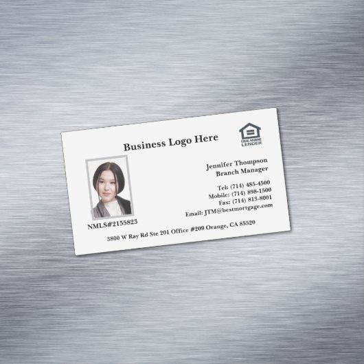 Visitekaartje leninggever magnetisch visitekaartje (Voorbeeld)