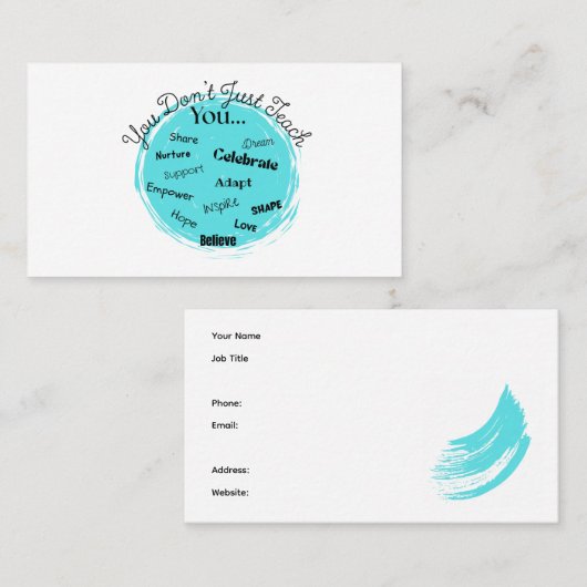 Visitekaartje leraar (Voorkant / Achterkant)