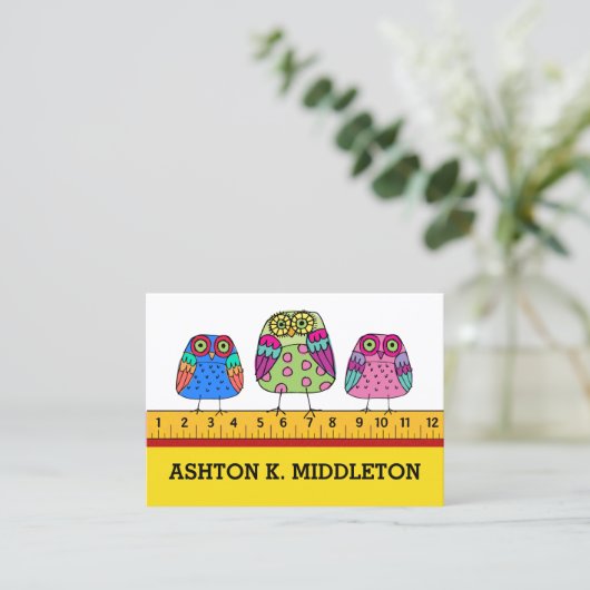 Visitekaartje leraar (Staand voorkant)