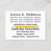 Visitekaartje leraar (Achterkant)