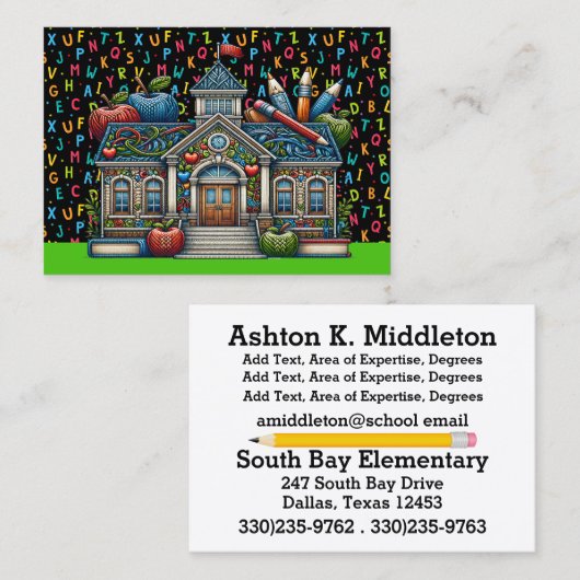 Visitekaartje leraar (Voorkant / Achterkant)