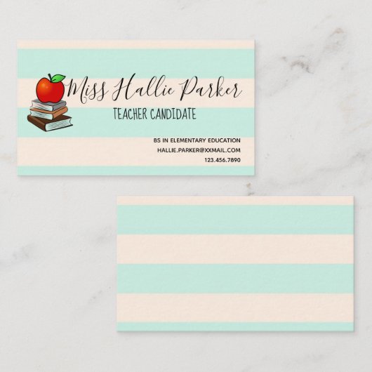 Visitekaartje leraar (Voorkant / Achterkant)