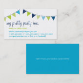 VISITEKAARTJE :: Leuke Bunting Navy limoen Aqua (Voorkant / Achterkant)