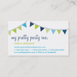 VISITEKAARTJE :: Leuke Bunting Navy limoen Aqua