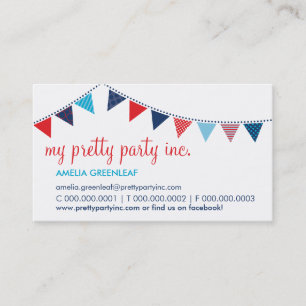 VISITEKAARTJE :: Leuke Bunting Navy Red Aqua