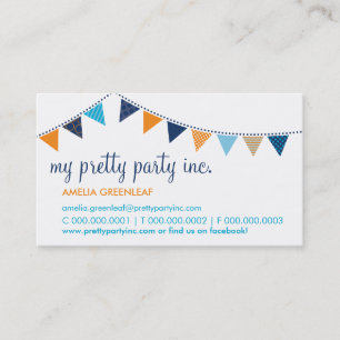 VISITEKAARTJE :: Leuke Bunting Navy sinaasappel Aq