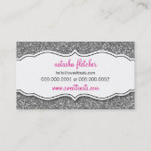 VISITEKAARTJE leuke cupcake roze zilveren glitter (Achterkant)