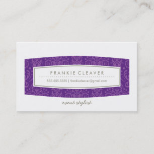 VISITEKAARTJE Leuke Damask Patroon Panel paarse