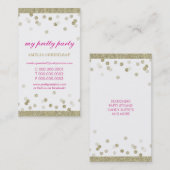 VISITEKAARTJE leuke stijlvolle confetti gouden gli (Voorkant / Achterkant)