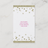 VISITEKAARTJE leuke stijlvolle confetti gouden gli (Achterkant)