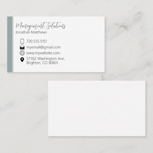 Visitekaartje - Licht Blauwgroen (Voorkant / Achterkant)