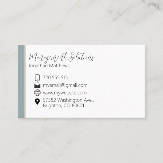 Visitekaartje - Licht Blauwgroen (Voorkant)