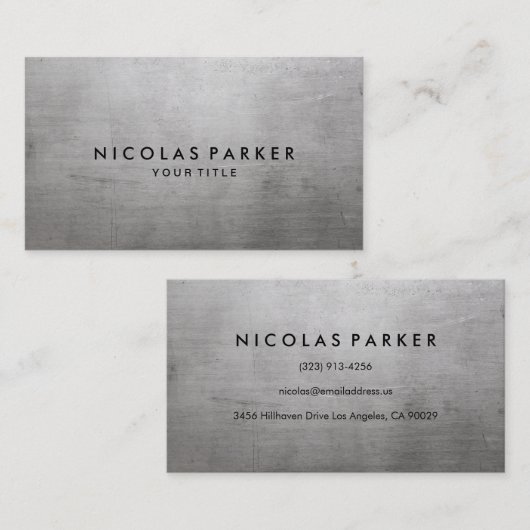 Visitekaartje Lichte kleur geborsteld metaal (Voorkant / Achterkant)