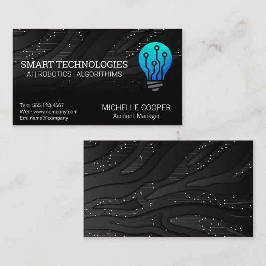 Visitekaartje Lichte lamp Tech Logo (Voorkant / Achterkant)