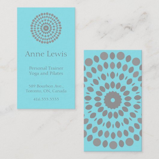 Visitekaartje Light Blue en Grey Mandala (Voorkant / Achterkant)