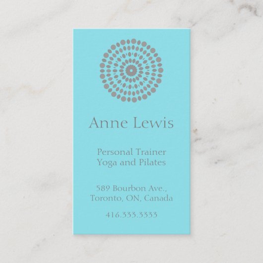 Visitekaartje Light Blue en Grey Mandala (Voorkant)