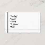 Visitekaartje lineart girl (Achterkant)