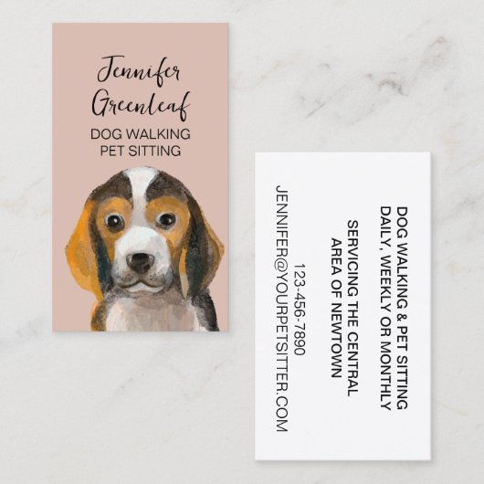 Visitekaartje lopen van honden (Voorkant / Achterkant)