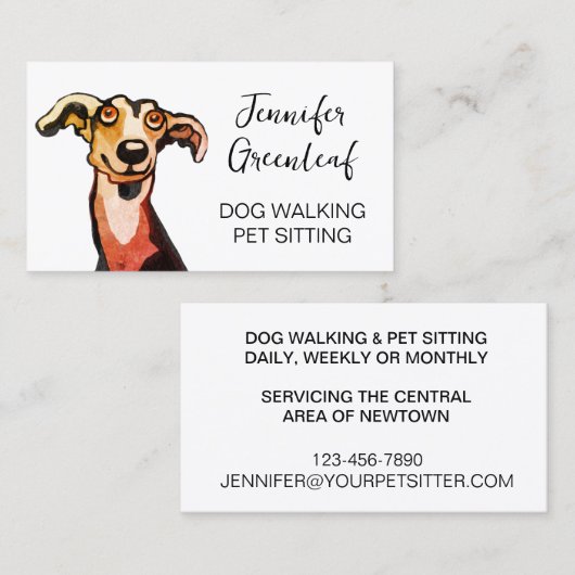 Visitekaartje lopen van honden (Voorkant / Achterkant)