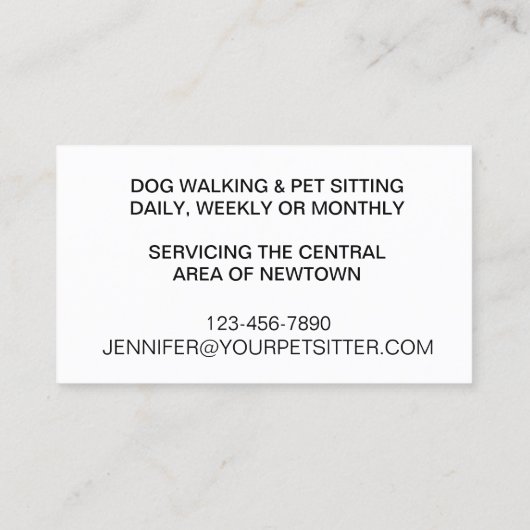 Visitekaartje lopen van honden (Achterkant)