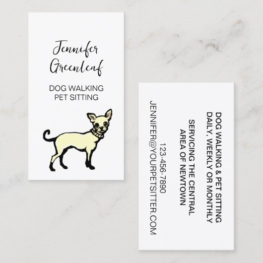 Visitekaartje lopen van honden (Voorkant / Achterkant)