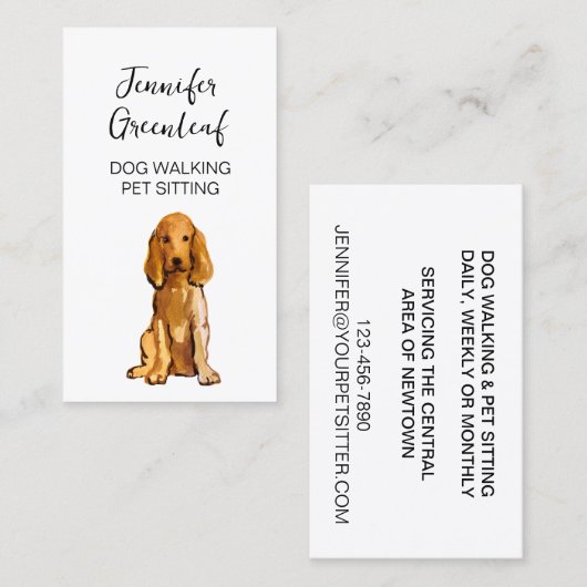 Visitekaartje lopen van honden (Voorkant / Achterkant)