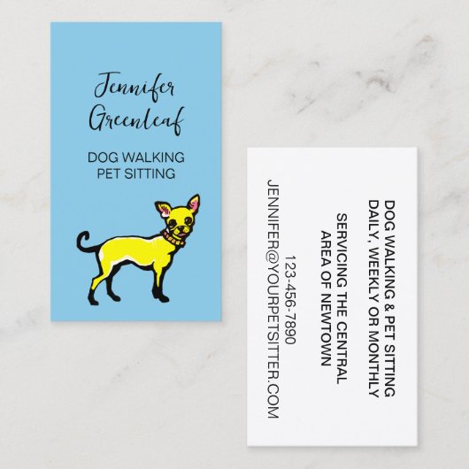 Visitekaartje lopen van honden (Voorkant / Achterkant)
