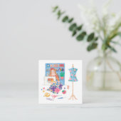 visitekaartje 'Love to Sew' Square (Staand voorkant)