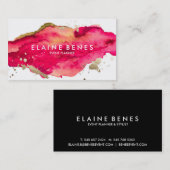 Visitekaartje Magenta en Gold Splatter (Voorkant / Achterkant)