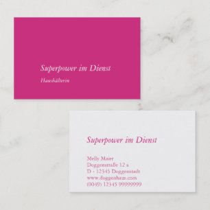 Visitekaartje Magenta Roze Wit