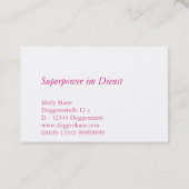 Visitekaartje Magenta Roze Wit (Achterkant)