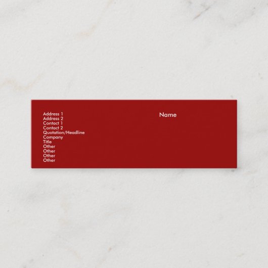 Visitekaartje mager (Voorkant)