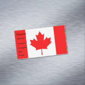 Visitekaartje magneet met Canadese vlag (Voorbeeld)