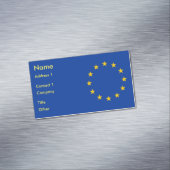 Visitekaartje magneet met Europese vlag (Voorbeeld)