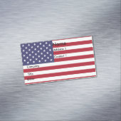 Visitekaartje Magneet met Vlag van de VS (Voorbeeld)