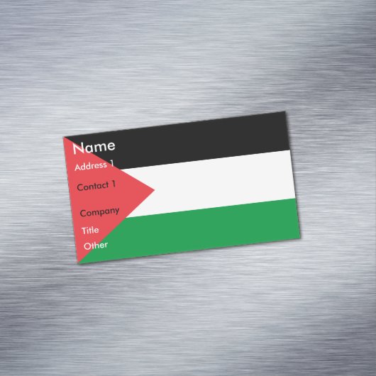 Visitekaartje Magnet met de Palestijnse vlag Magnetisch Visitekaartje (Voorbeeld)