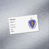 Visitekaartje Magnet met de vlag van Massachusetts Magnetisch Visitekaartje (Voorbeeld)