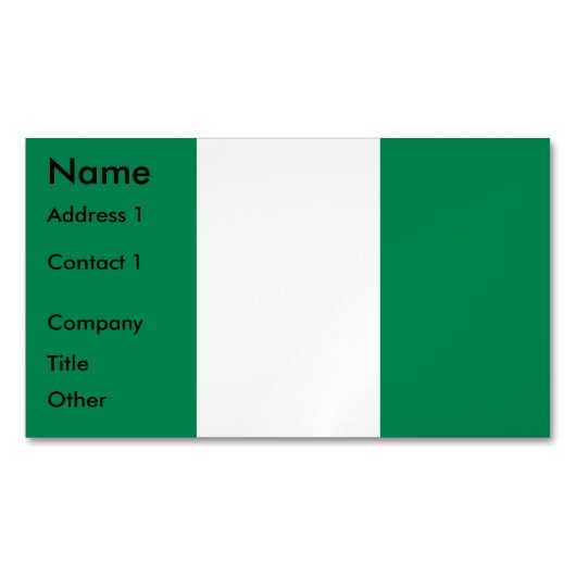 Visitekaartje Magnet met Nigeriaanse vlag Magnetisch Visitekaartje (Voorkant)