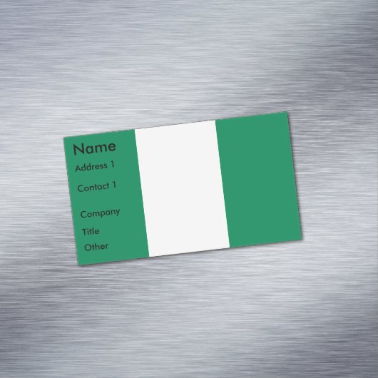 Visitekaartje Magnet met Nigeriaanse vlag Magnetisch Visitekaartje (Voorbeeld)
