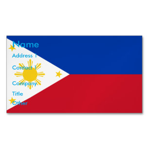 Visitekaartje Magnet met vlag van de Filipijnen Magnetisch Visitekaartje