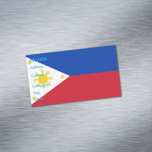 Visitekaartje Magnet met vlag van de Filipijnen Magnetisch Visitekaartje (Voorbeeld)