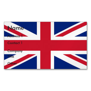 Visitekaartje Magnet met vlag van het Verenigd Kon Magnetisch Visitekaartje