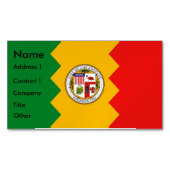 Visitekaartje Magnet met vlag van Los Angeles Magnetisch Visitekaartje (Voorkant)