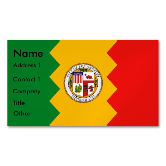 Visitekaartje Magnet met vlag van Los Angeles Magnetisch Visitekaartje (Voorkant)
