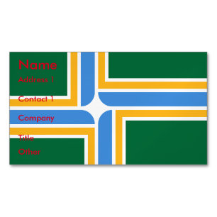 Visitekaartje Magnet met vlag van Portland, Vereni Magnetisch Visitekaartje