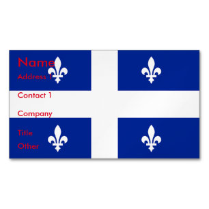 Visitekaartje Magnet met vlag van Quebec Magnetisch Visitekaartje