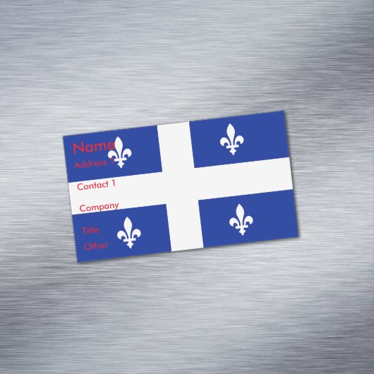 Visitekaartje Magnet met vlag van Quebec Magnetisch Visitekaartje (Voorbeeld)
