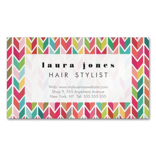 Visitekaartje Magnetic Aztec Arrows Pattern Magnetisch Visitekaartje (Voorkant)