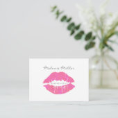 visitekaartje - Makeup Lips Roze (Staand voorkant)