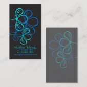 visitekaartje, mammie kaart helder blauw op zwart contactkaartje (Voorkant / Achterkant)